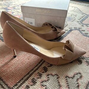 Jimmy Choo Brown Heels with Ruffle Detail